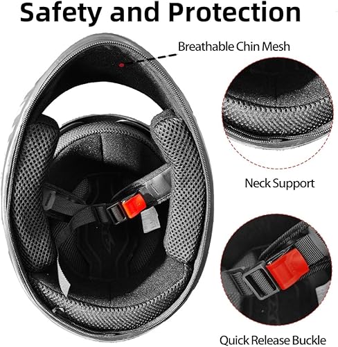 Miniatura 6 de WWJ Cascos de seguridad para bicicleta de equitación, casco de motocicleta para niños, con doble visera, aprobado por DOT