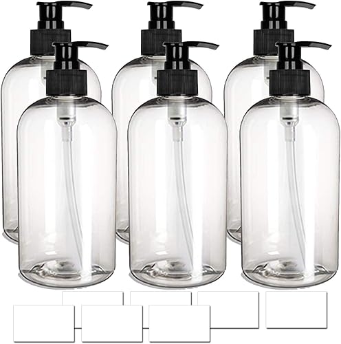 EZProUSA Botellas vacĂas de plástico con bomba de champĂş y lociĂłn con etiquetas impermeables, aceites esenciales recargables sin BPA a prueba de EZProUSA Botellas vacĂas de plástico con bomba de champĂş y lociĂłn con etiquetas impermeables, aceites esenciales recargables sin BPA a prueba de