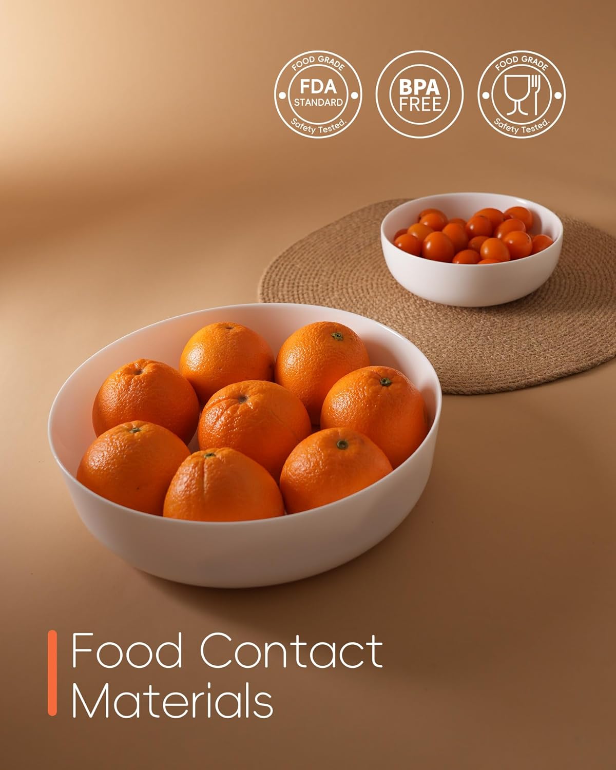 LaGlint 10 Inch 90 OZ Opal Glass Serving Bowls Set of 2, Extra Large White Salad Bowls for Kitchen, Microwave & Dishwasher Safe