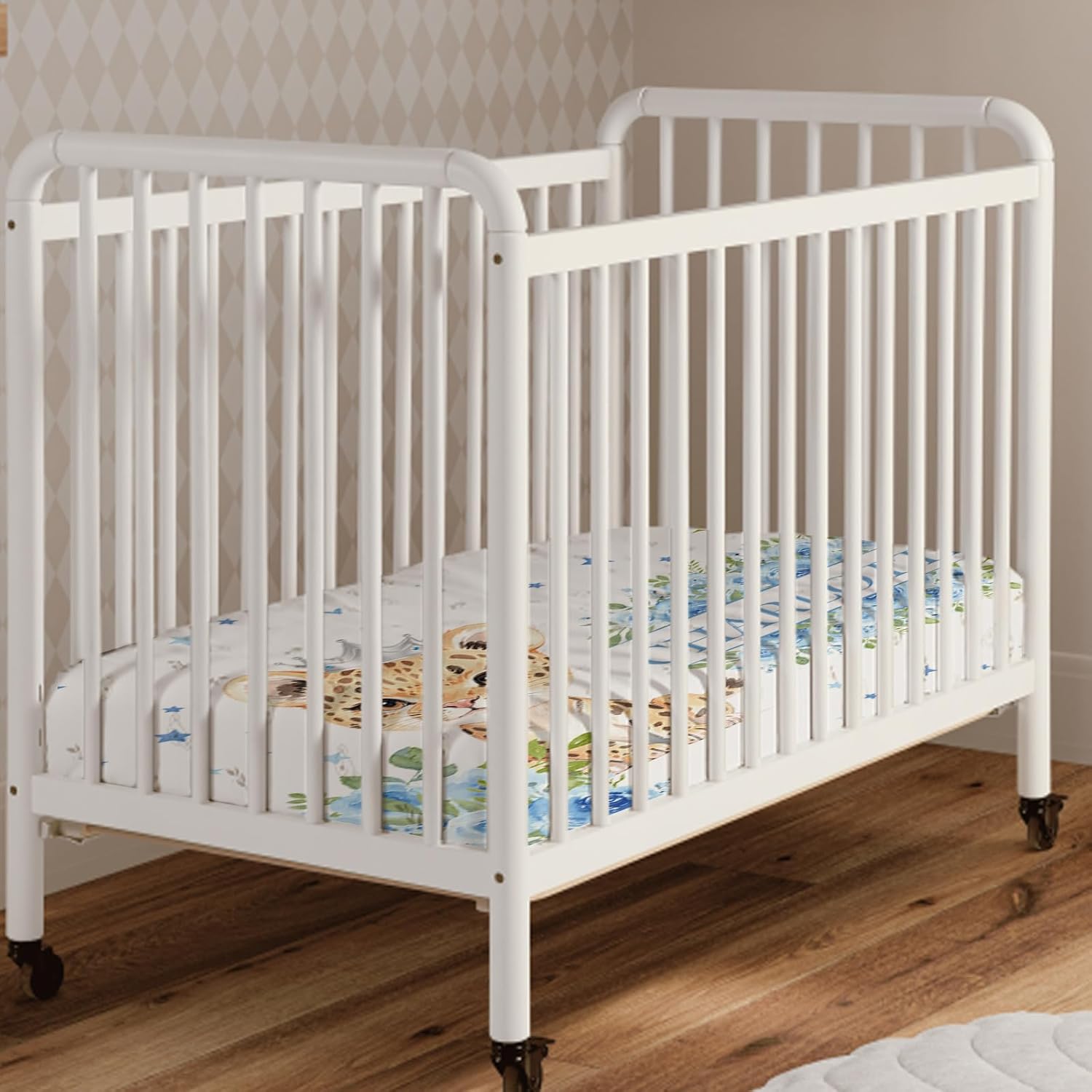 Custom Crib Bedding Set for Infant Babys, 2 Piece Animal Theme Set with Blanket and Crib Sheet, Personalized Infant Crib Bedding Sets with Name, Newborns Gifts