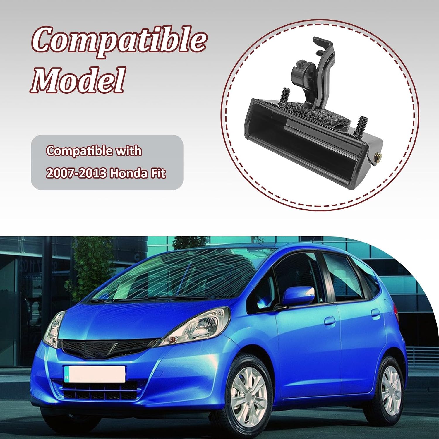 Rear Liftgate Handle Assembly Compatible with 2007-2013 Honda Fit 1.5L L4, Replacement Trunk Latch 74810-S6A-003 – Rear Hatch Handle & Tailgate Lock Compatible