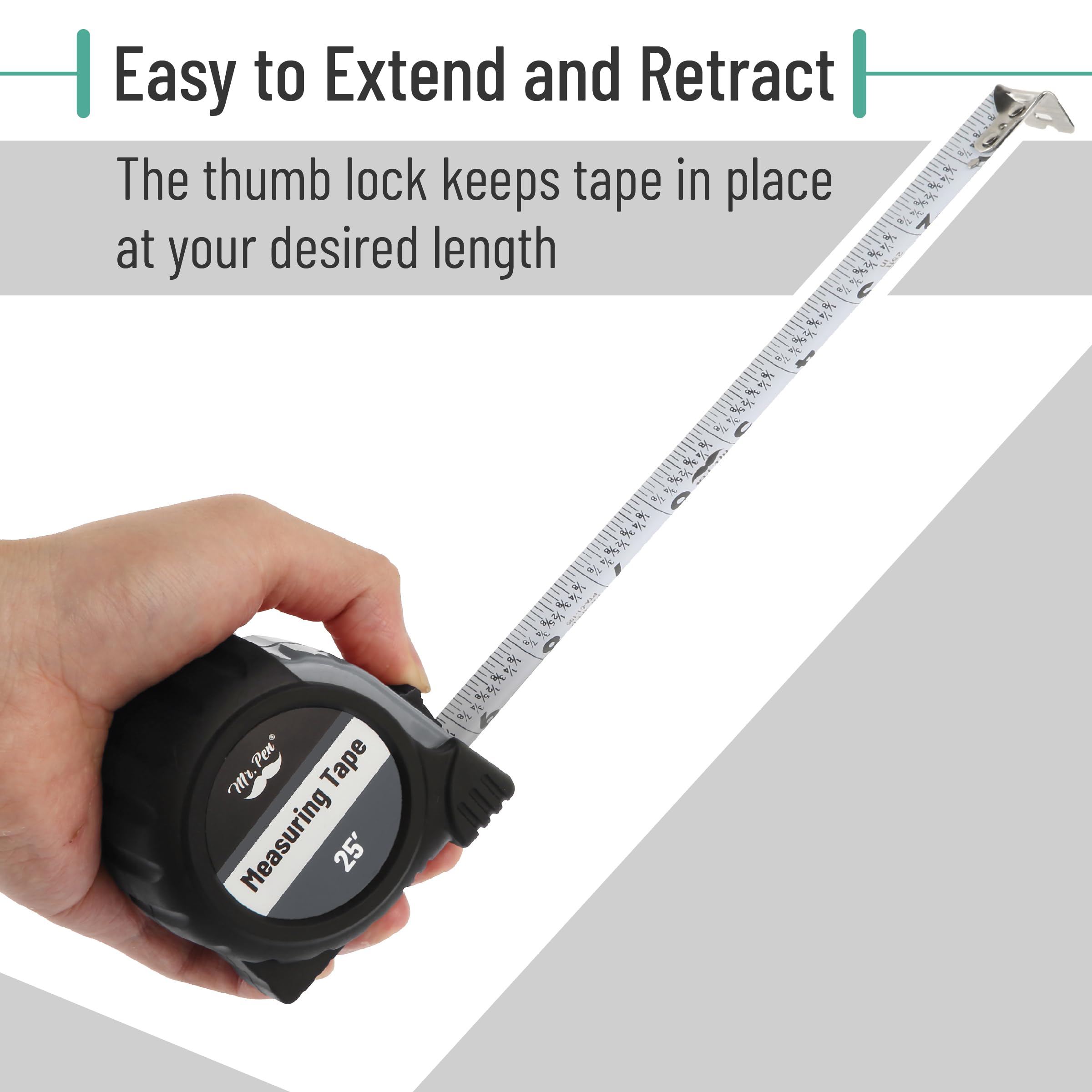 Mr. Pen - Mètre Ruban, 7,6 M, Bleu Foncé, Ruban à Mesurer En