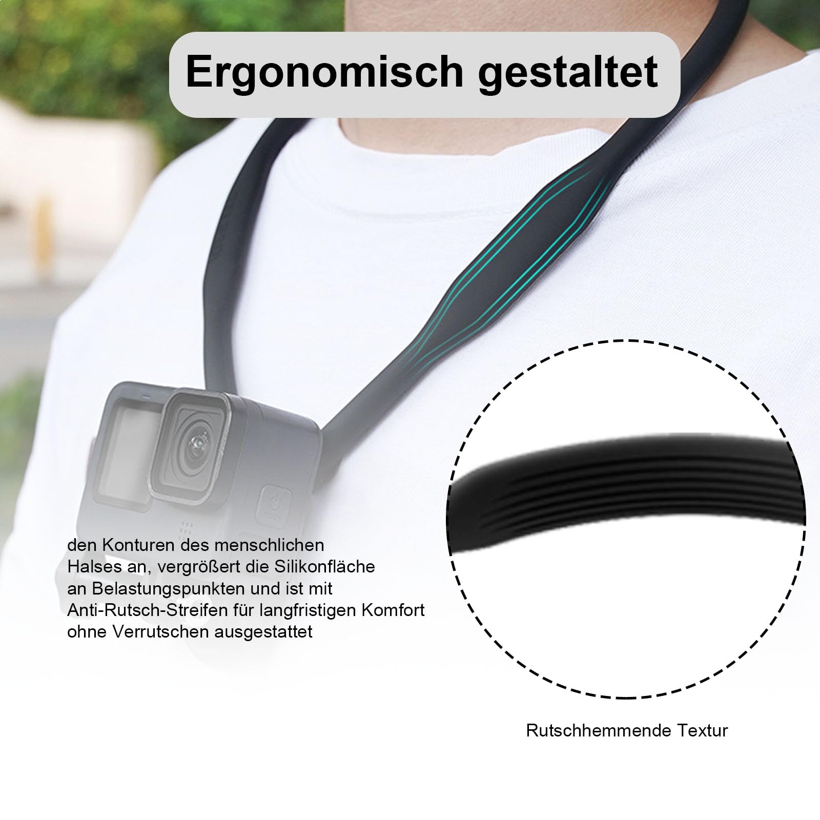 Supporto Collo TELESIN SE Per GoPro, DJI, Insta360 - Flessibile E Regolabile | Accessorio Per Action Cam E Smartphone - Foto 2