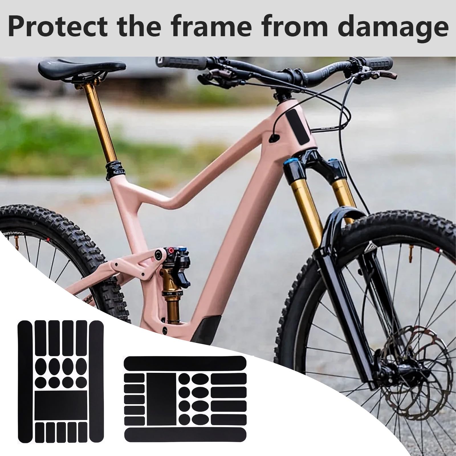 Set di 5 pellicole protettive per telaio per bicicletta, in PVC, impermeabili e durevoli, universali, adatte per MTB, bici da corsa e accessori per bici elettriche