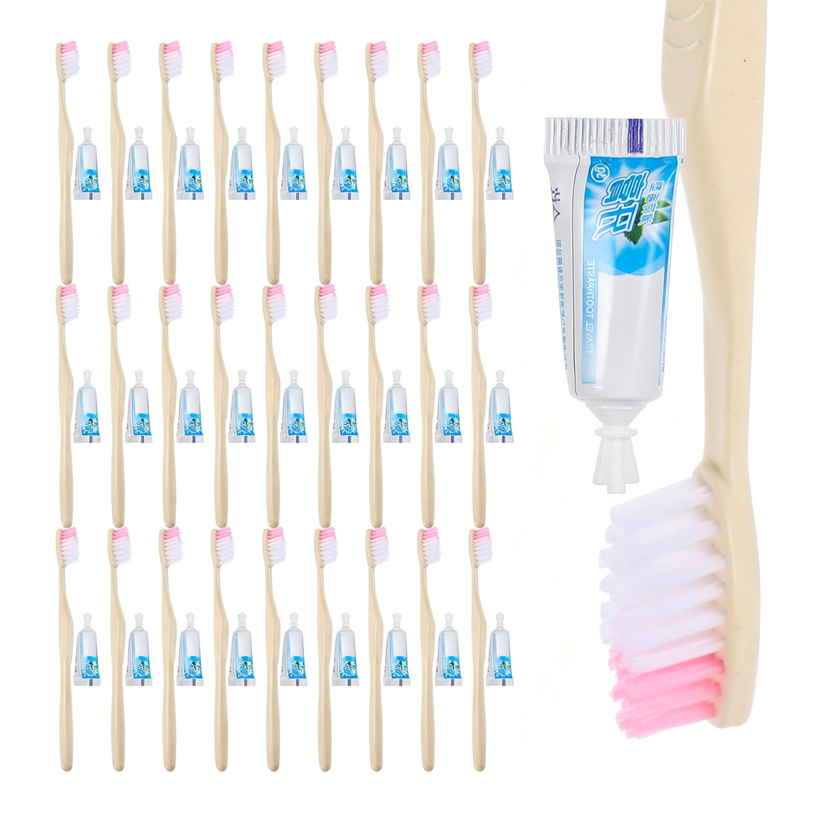 Hemobllo Spazzolini da con Dentifricio 100 Stili multipli Usa e Getta Confezionati Singolarmente in Plastico Portatile per Viaggi e Hotel Stili multipli