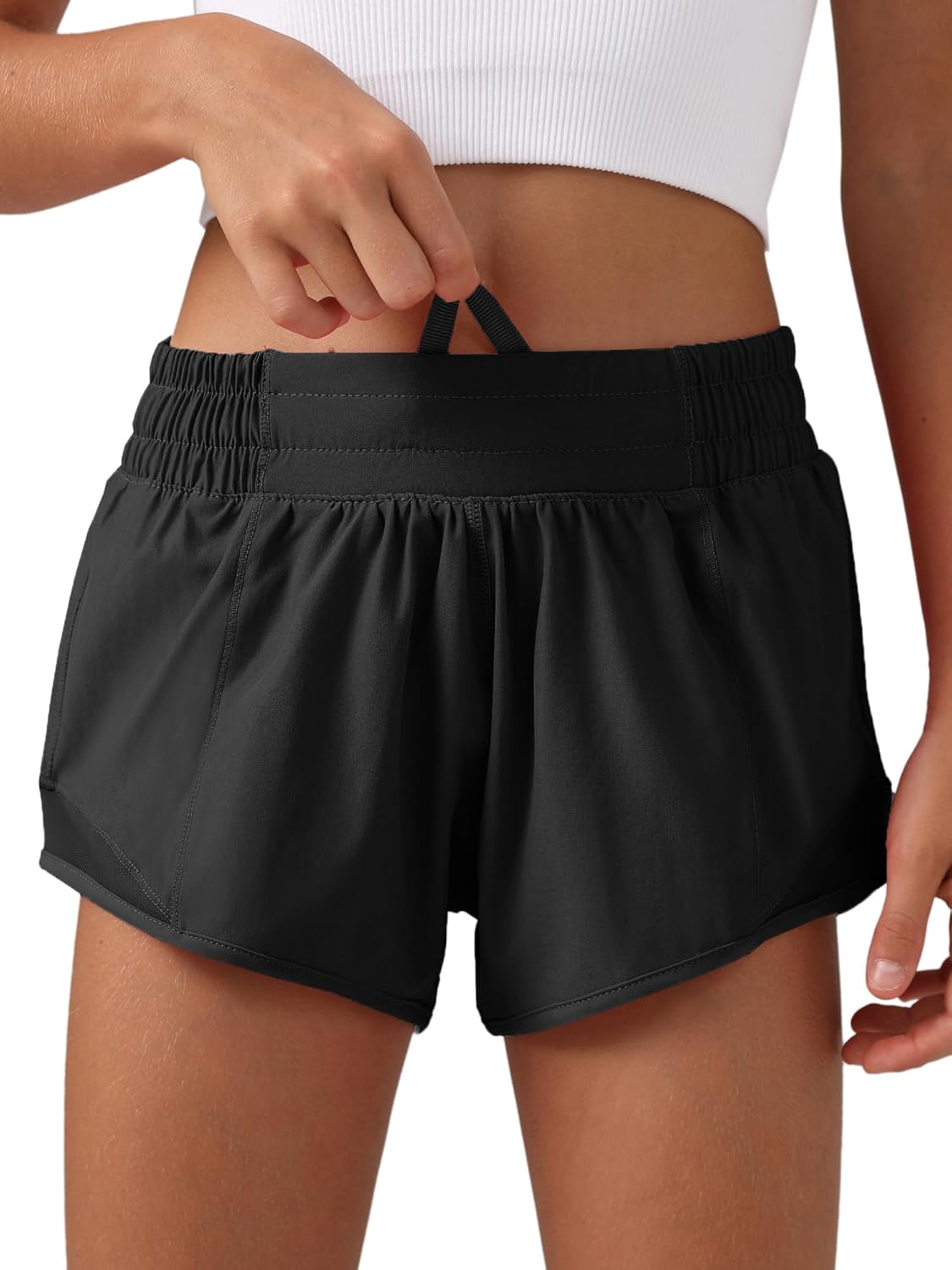 MCEDAR Girls Athletic Shorts with Liner, Quick-Dry Lightweight Active Workout Sports Running Shorts with Zip Pocket - Image 3