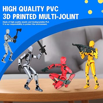 Ailevant Titan 13 Action Figure، T13 Action Figure 3D Printed Multi-Jointed Movable، Lucky 13 Articulated Robot Dummy Action Figures، Valentines Gifts for Him (Pink)