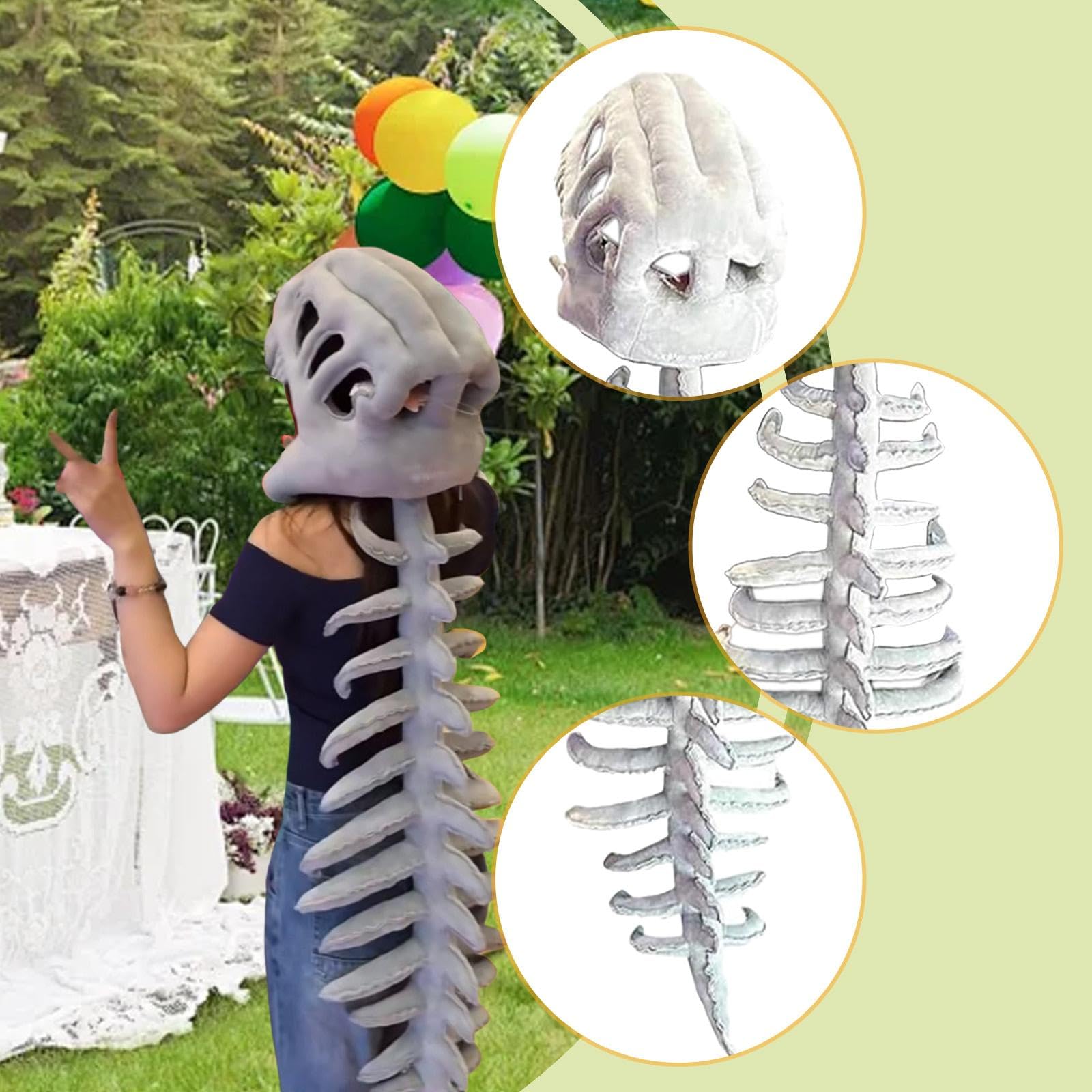 Set di Costumi Da Scheletro di Dinosauro, Colonna Vertebrale Scheletrica
