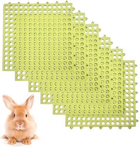 Vista 19 de BNOSDM Alfombrilla para patas de conejo, 4 unidades, tapete de plástico para descansar con agujero para conejillo de indias, chinchilla, hurón, Verde