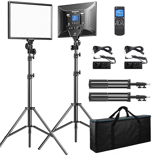 D50 LED Video Light Panel Lights 15.4", 2 Packs 45W