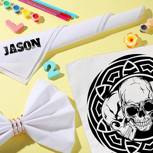 Miniatura 3 de Preboun Sublimation Blank Bandana Polyester Bandana Bulk Unisex Bandanas Handkerchiefs White Hand Towels, 22 x 22 Inch