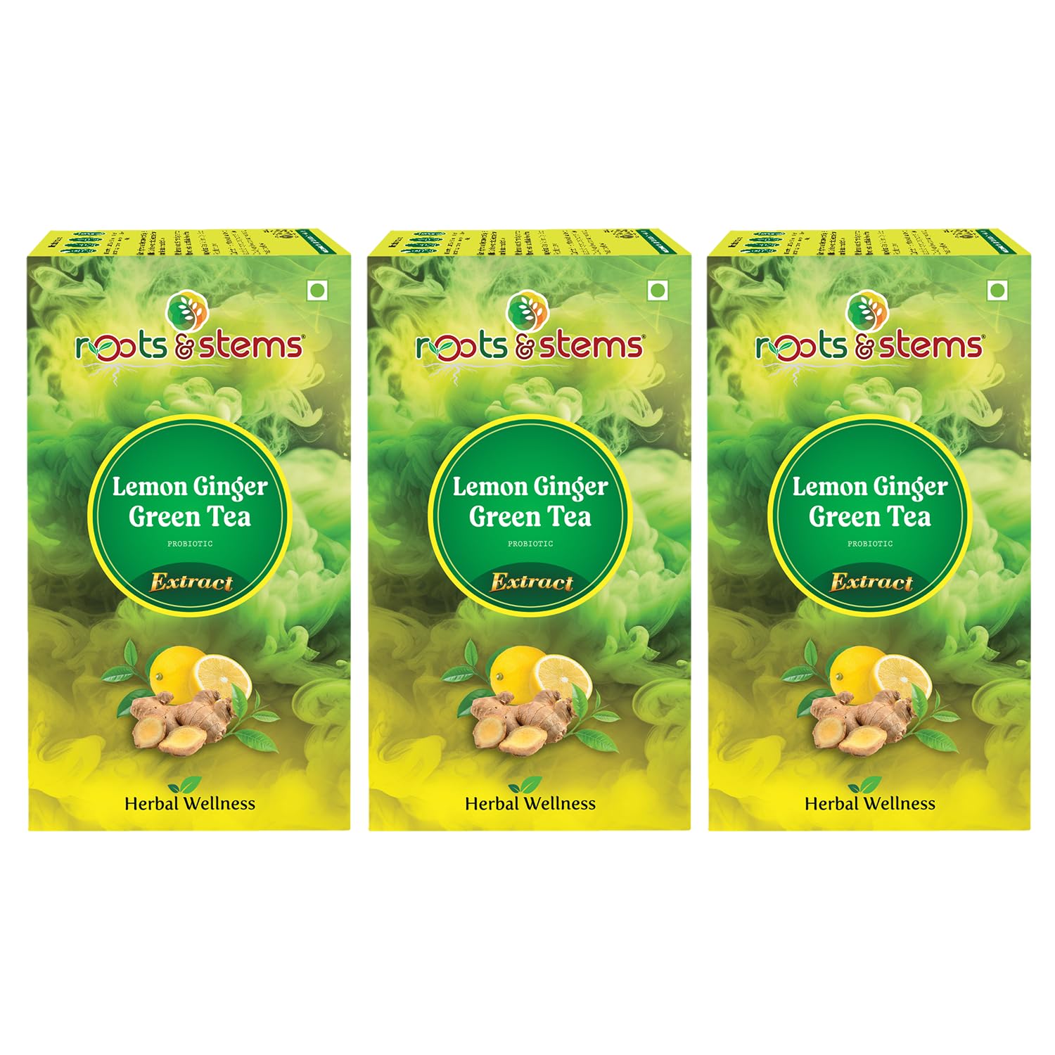 roots & stems Green Tea Lemon Ginger | Instant Premix Extract Powder with Probiotic | For Fat Loss & Weight Management | 60g (3gx20 Sachets) Pack of 3 (B0BXV2P31G) Amazon Price History, Amazon Price Tracker