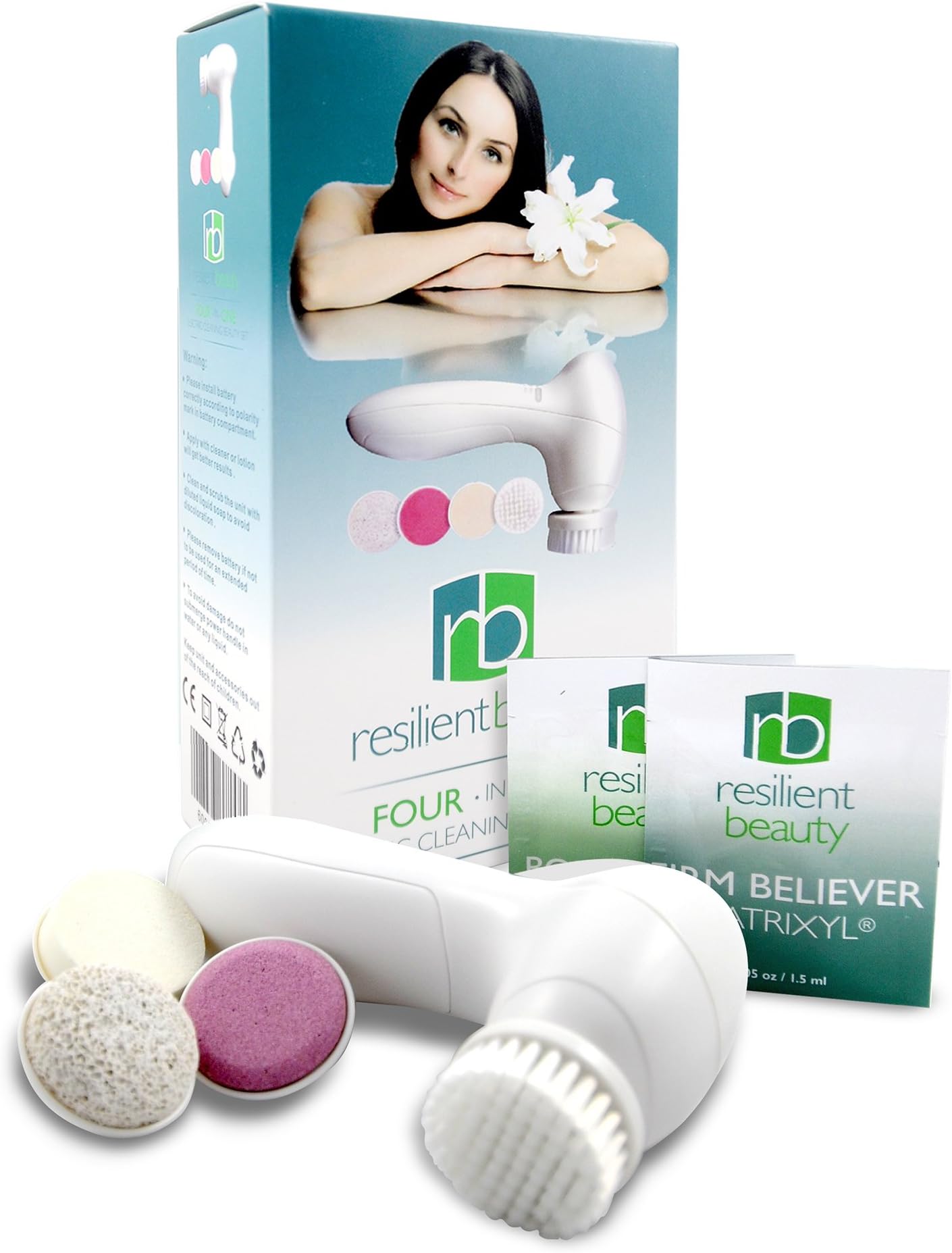 Best ELECTRIC FACIAL CLEANSING BRUSH and Massage Kit. FREE ANTI AGING FACIAL CREAM Bonus, Advanced Sonic Skin Care Kit with 4 Waterproof Attachments, Exfoliate for Smooth Great Looking Skin at Any Age