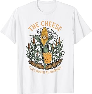 The Cheese Flies North at Midnight Weirdcore Corn Farmer T-Shirt