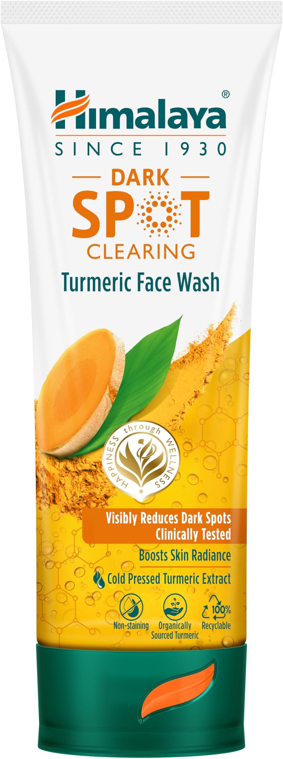 Himalaya Dark Spot Clearing Turmeric Facewash | For glowing skin with Niacinamide | Suitable for all skin types | Reduce dark spots in 7 days | Organically sourced & Cold-pressed turmeric | 100ml