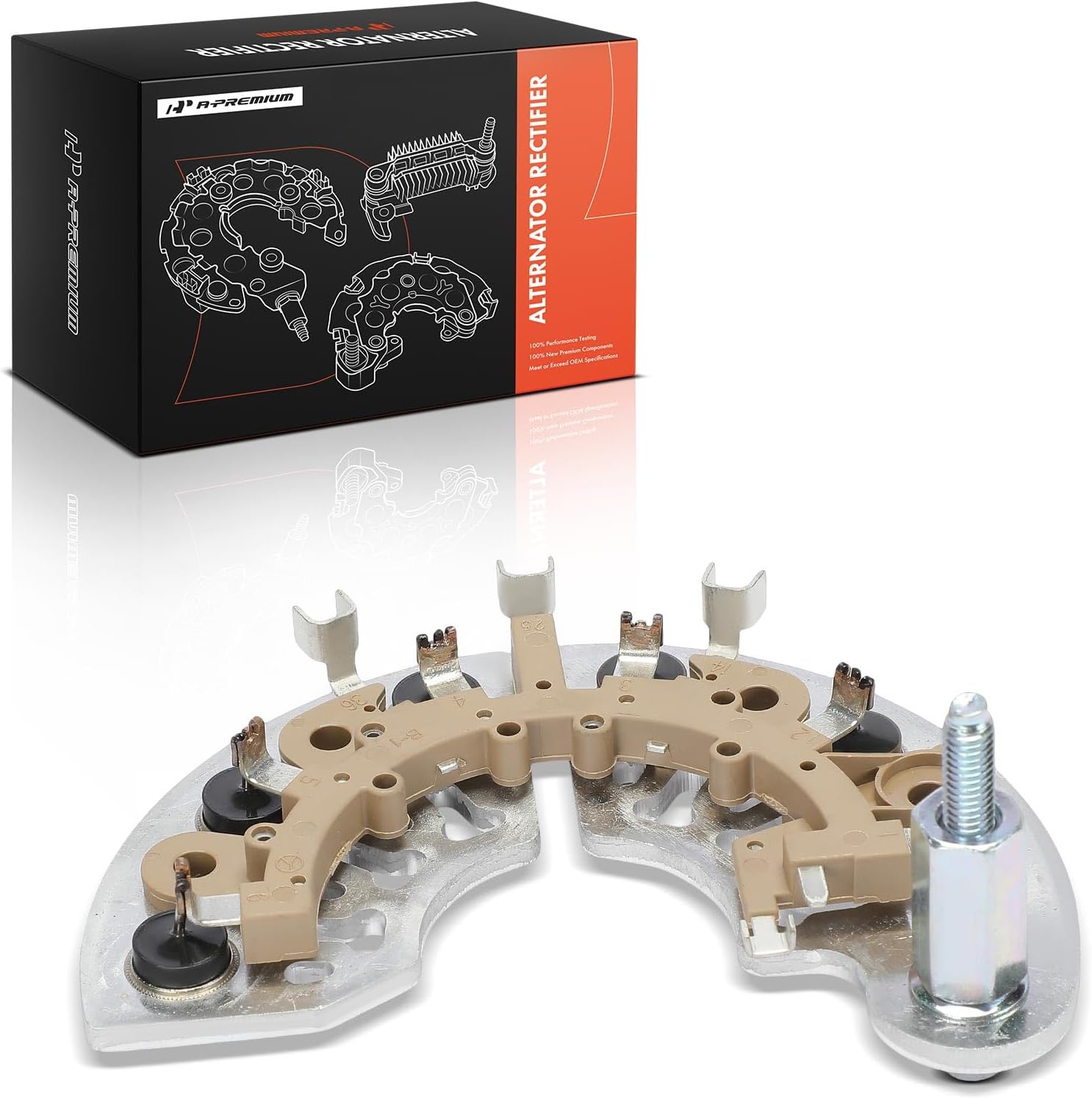 A-Premium Alternator Rectifier Compatible with Chevrolet Silverado 1500, Tahoe, Trailblazer, C5500 Kodiak, Suburban 1500 & GMC Envoy, Savana 1500, C4500 Topkick & Isuzu Ascender & Saab 9-7x & Pontiac