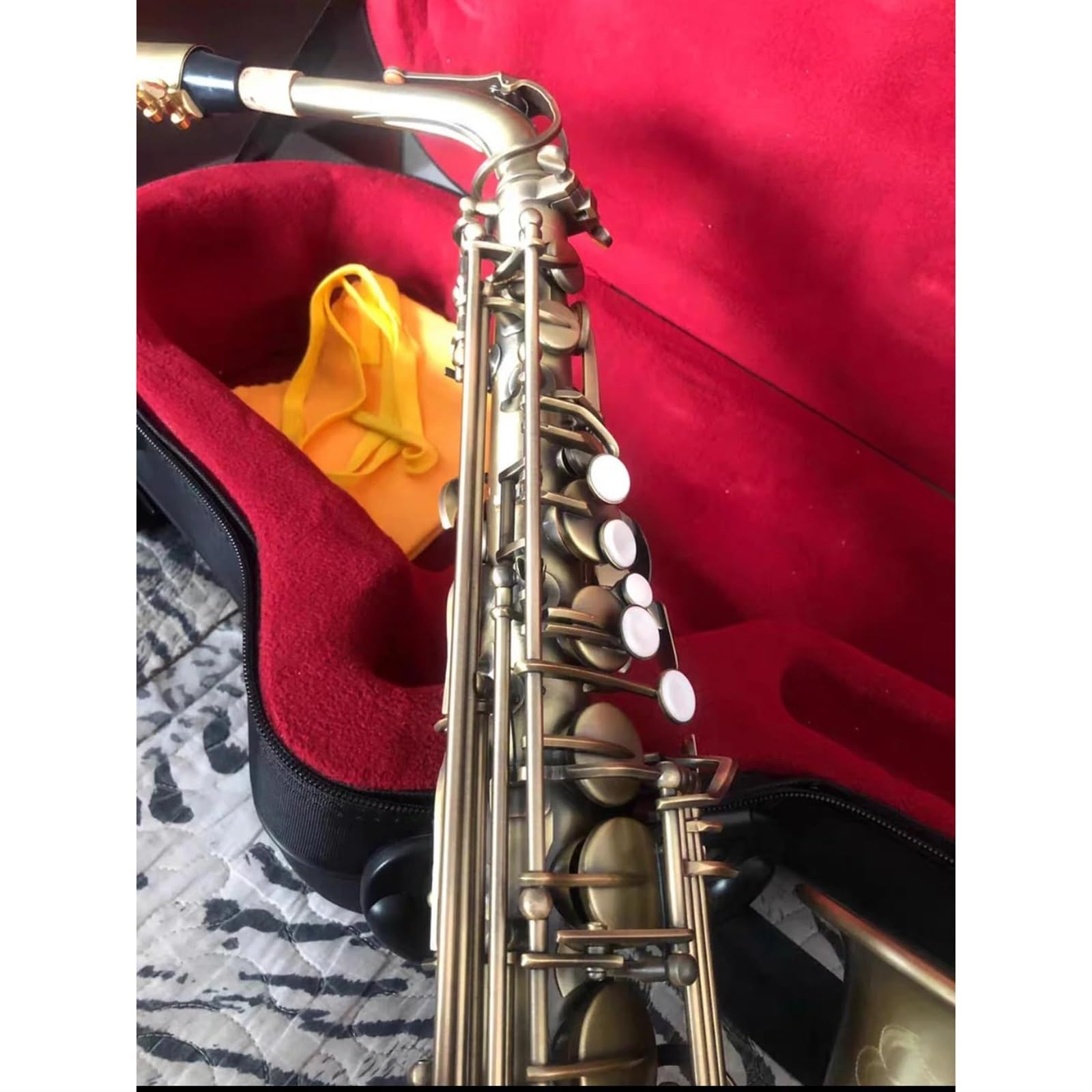 sassofono Sassofono Contralto In Mib Simulazione Antica Sax Contralto Strumento Musicale A Fiato Professionale (Color : Leather bag)