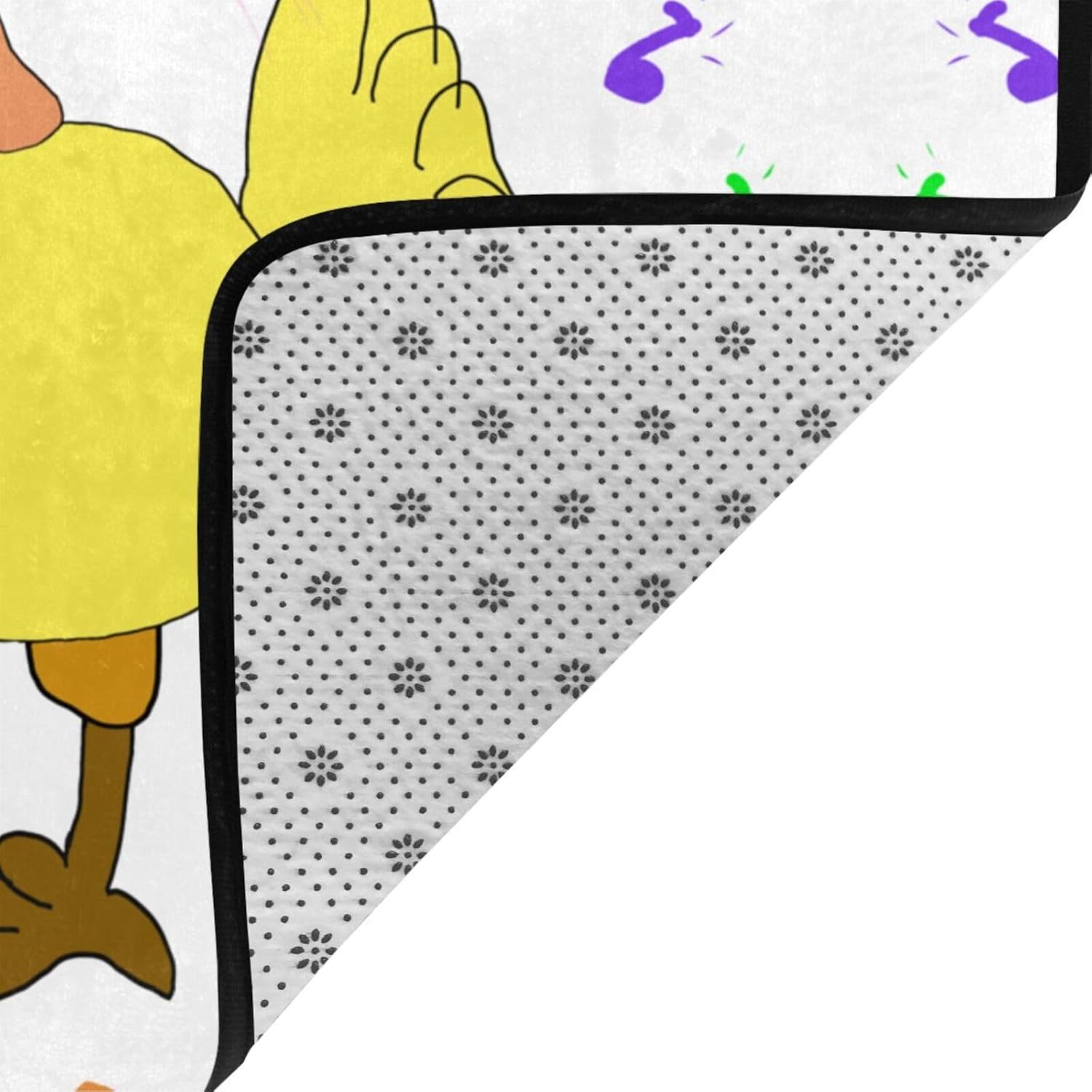 Singing Hen Printed Floor mat 80x58 inches, Non-Slip Decorative Carpet for Bedroom and Living Room
