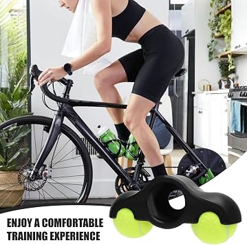 Rocker Plate Feet, 4 Pieces Indoor Cycling Snap Rocker Feet Adapter, Portable Rocker Plate Bicycle Trainer, Tennis Ball Feet with 8 Tennis Balls for Kickr Core Roller Trainer Intensive Training
