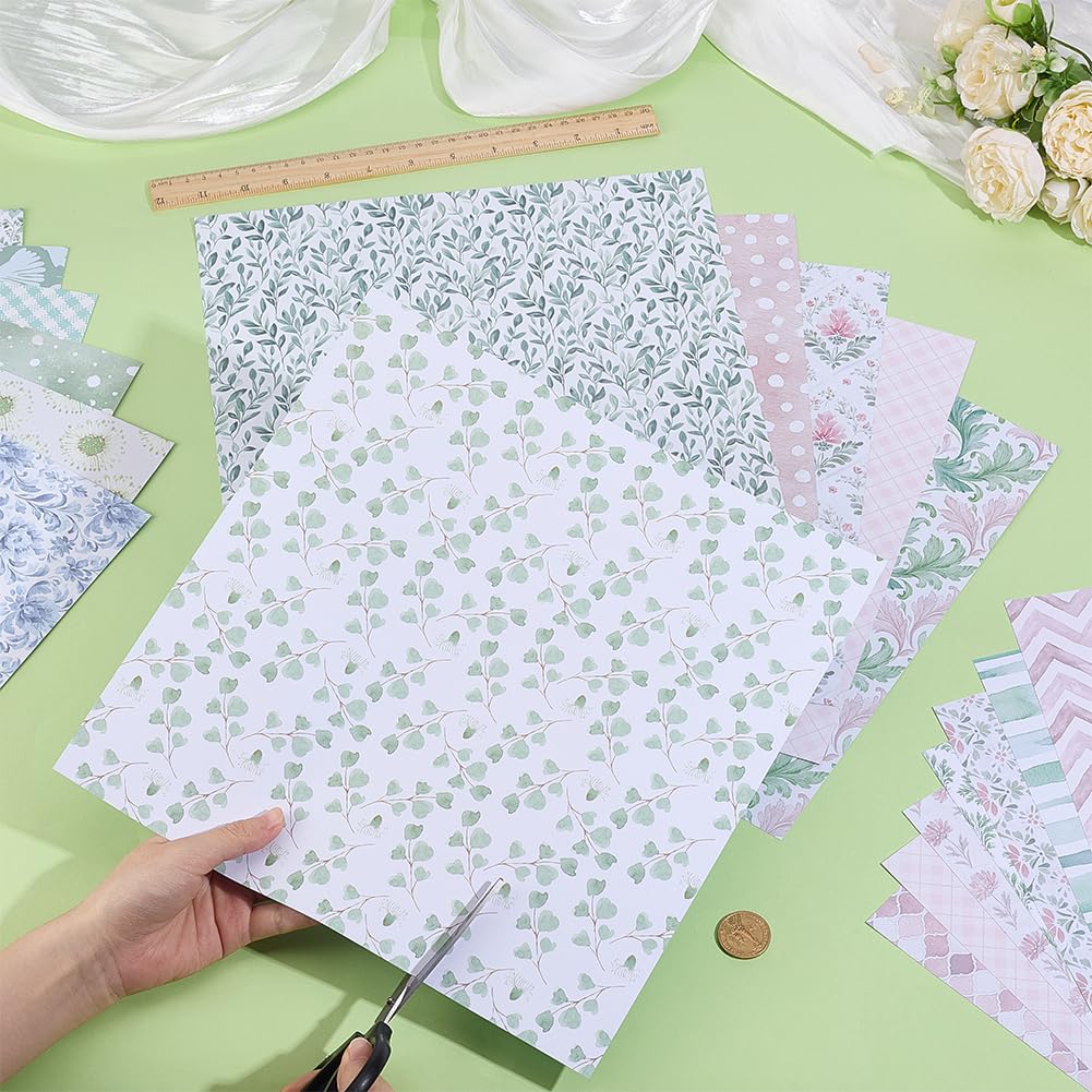 GORGECRAFT Lot de 24 feuilles de papier de scrapbooking à motif bohème vintage pour scrapbooking, journal, loisirs créatifs, planificateur, fabrication de cartes, photos