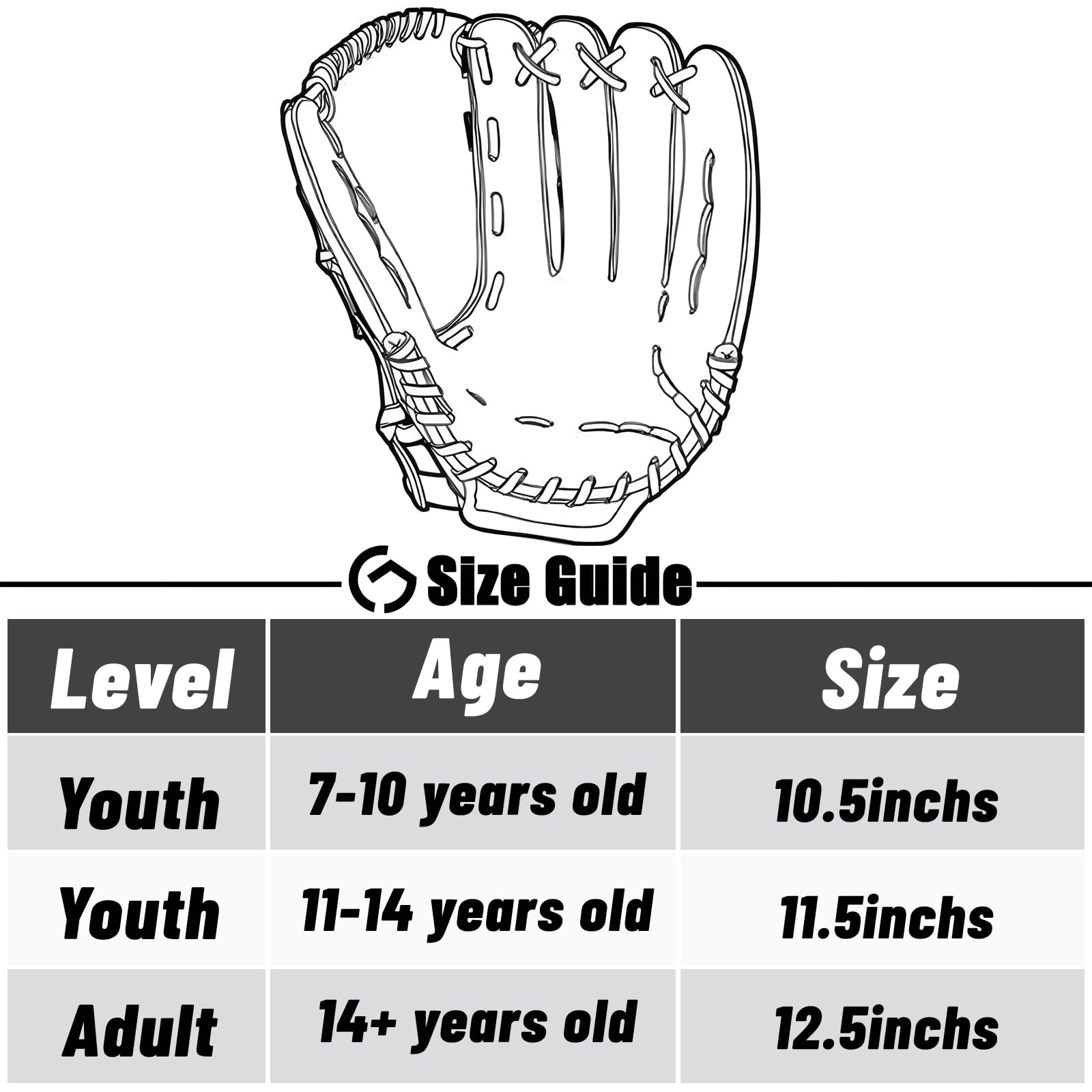 Guante de béisbol, guante de béisbol y sóftbol con pelota para niños, jóvenes y adultos, entrenamiento y principiantes, lanzamiento de mano derecha, guante de mano izquierda