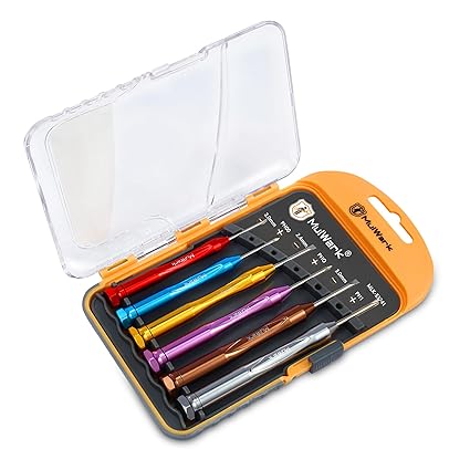 MulWark 6pc Magnetic Mini Flathead and Phillips Micro Precision Head Small Screwdriver Set CRV Eyeglasses Watches Electronics Computer Tools Repair Kit