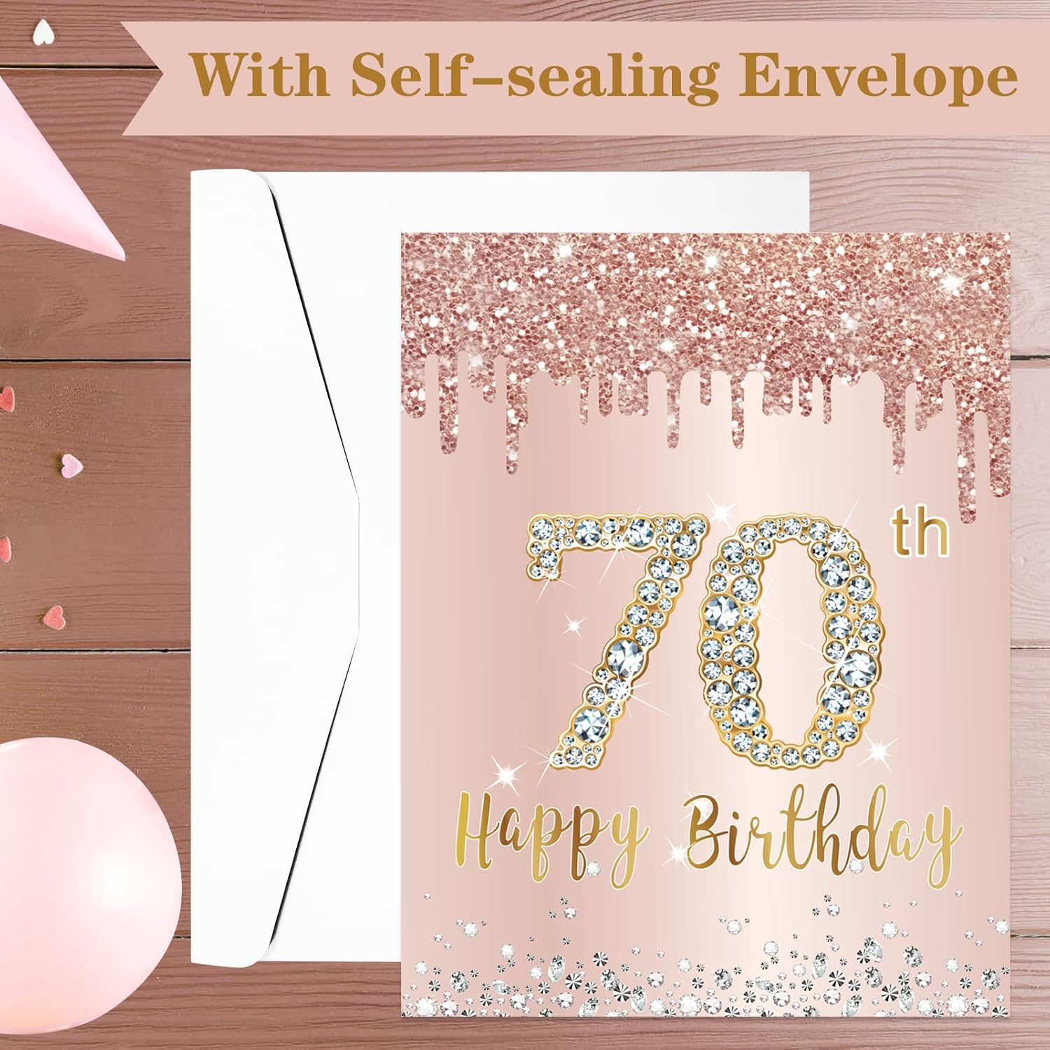 Tarjeta grande de cumpleaños de 70 años con sobre, tarjeta de feliz ...