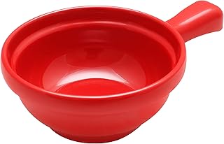 Color pure red melamine dinnerware collection 10 oz, 4 1/4" x 6 3/4" x 2", soup bowl w/handle, comes in dozen