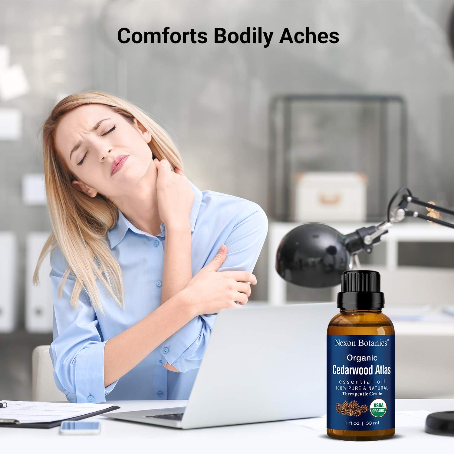 Cedarwood Essential Oil Organic 30 ml - Natural Pure Cedarwood Oil for Diffuser, Aromatherapy - Cedar Wood Essential Oil - Soothes Sore Muscles - Skin Use and Hair Care - Nexon Botanics. : Health & Household