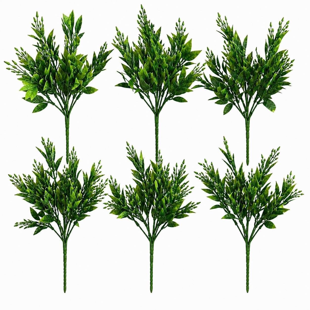 Multipack 32cm Artificial Green Foliage Spray Stem Faux Leafy Decorative Greenery