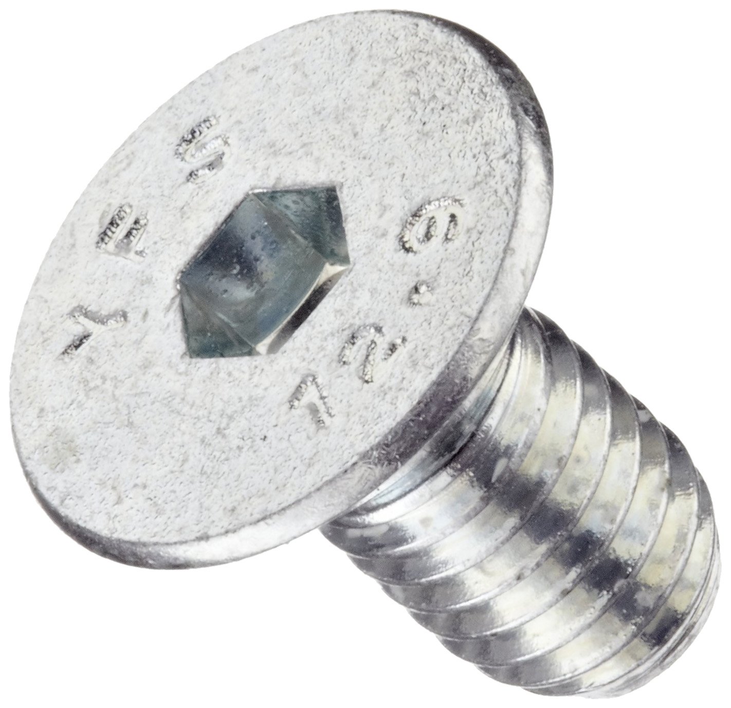 Alloy Steel Socket Cap Screw, Zinc Plated Finish, Flat Head, Internal