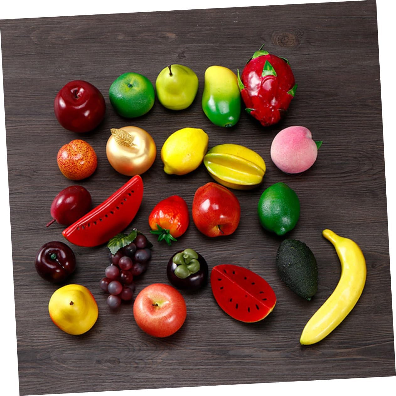 Alipis 20pcs Realistic Artificial Fruit and Vegetable Model for Home Decor Gifts and Display Random Styles