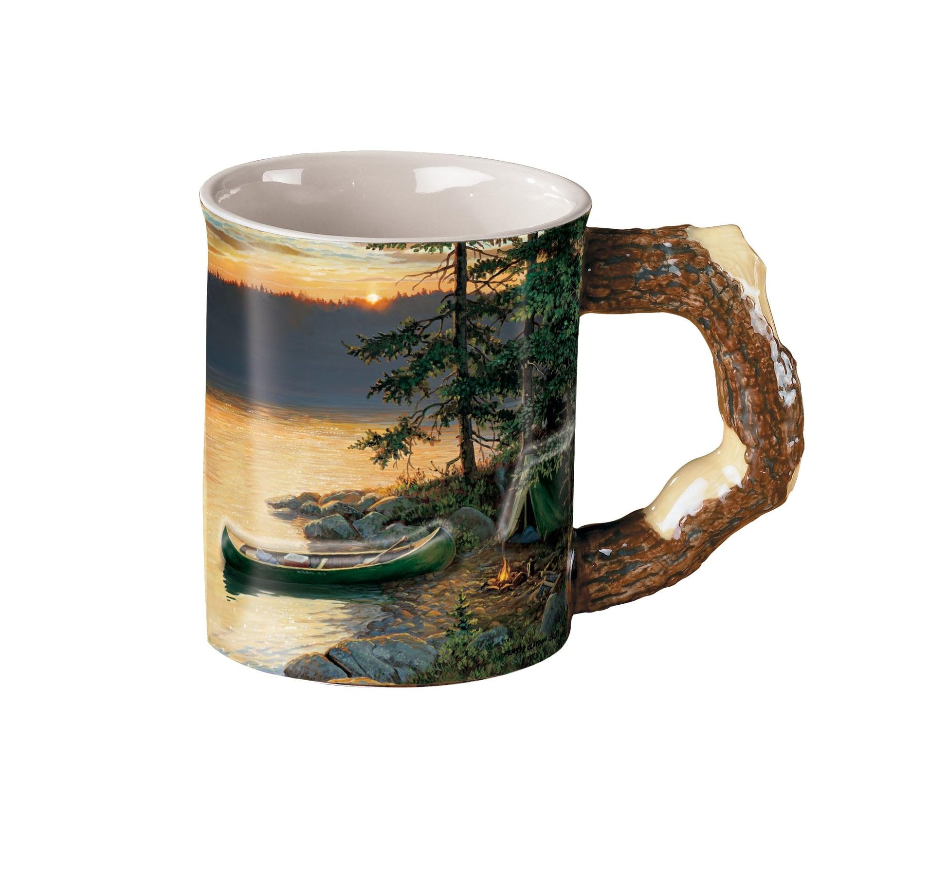 Wild Wings Ceramic 16 OZ Summer Sunrise - Camping Sculpted Coffee Mug