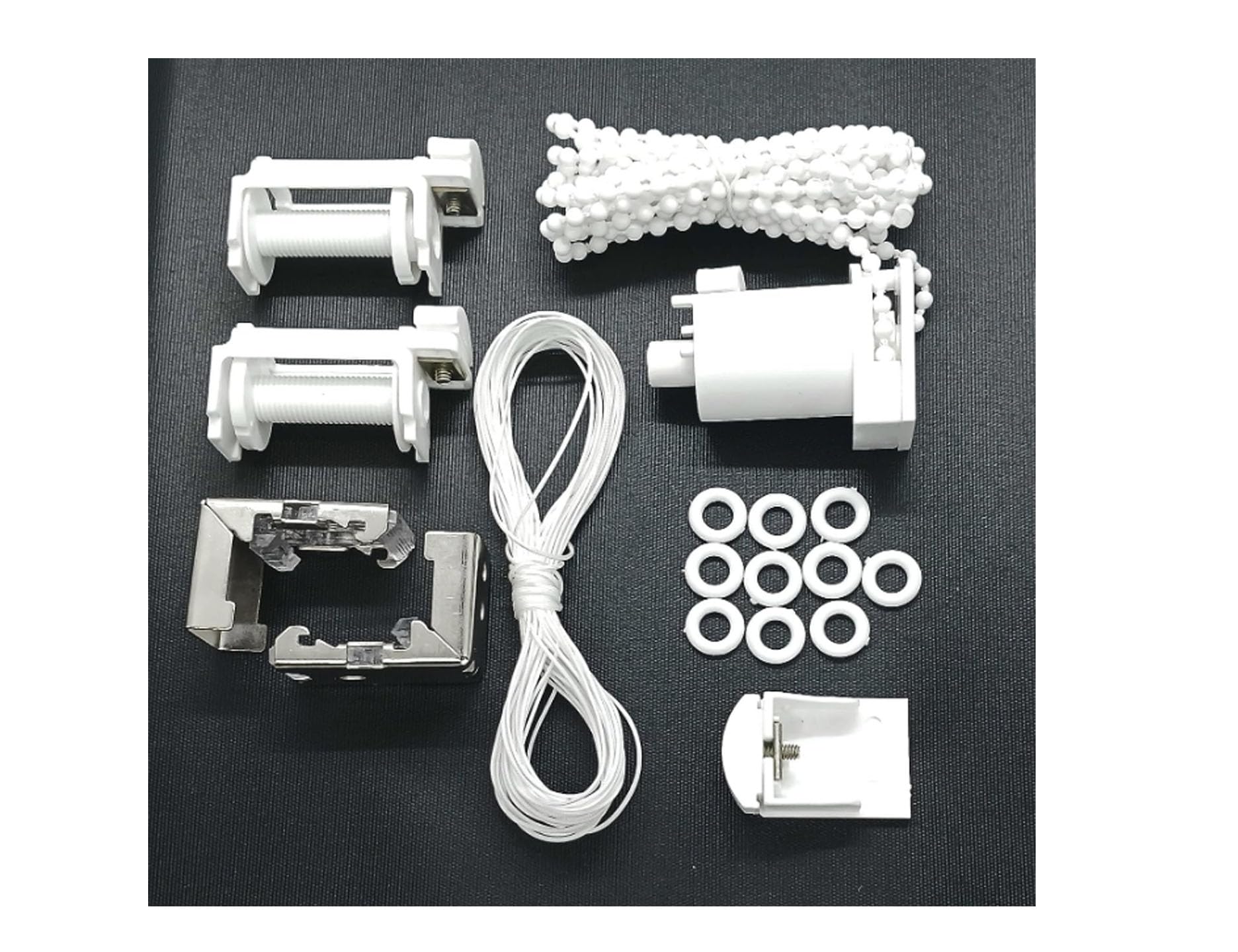 Vyonald Trading Roman Blind Component Includes Brackets, Control Unit with Beaded Chain with Stopper, 10 Pieces Roman Ring & 7 Meters Plastic Cord (1)-image-8