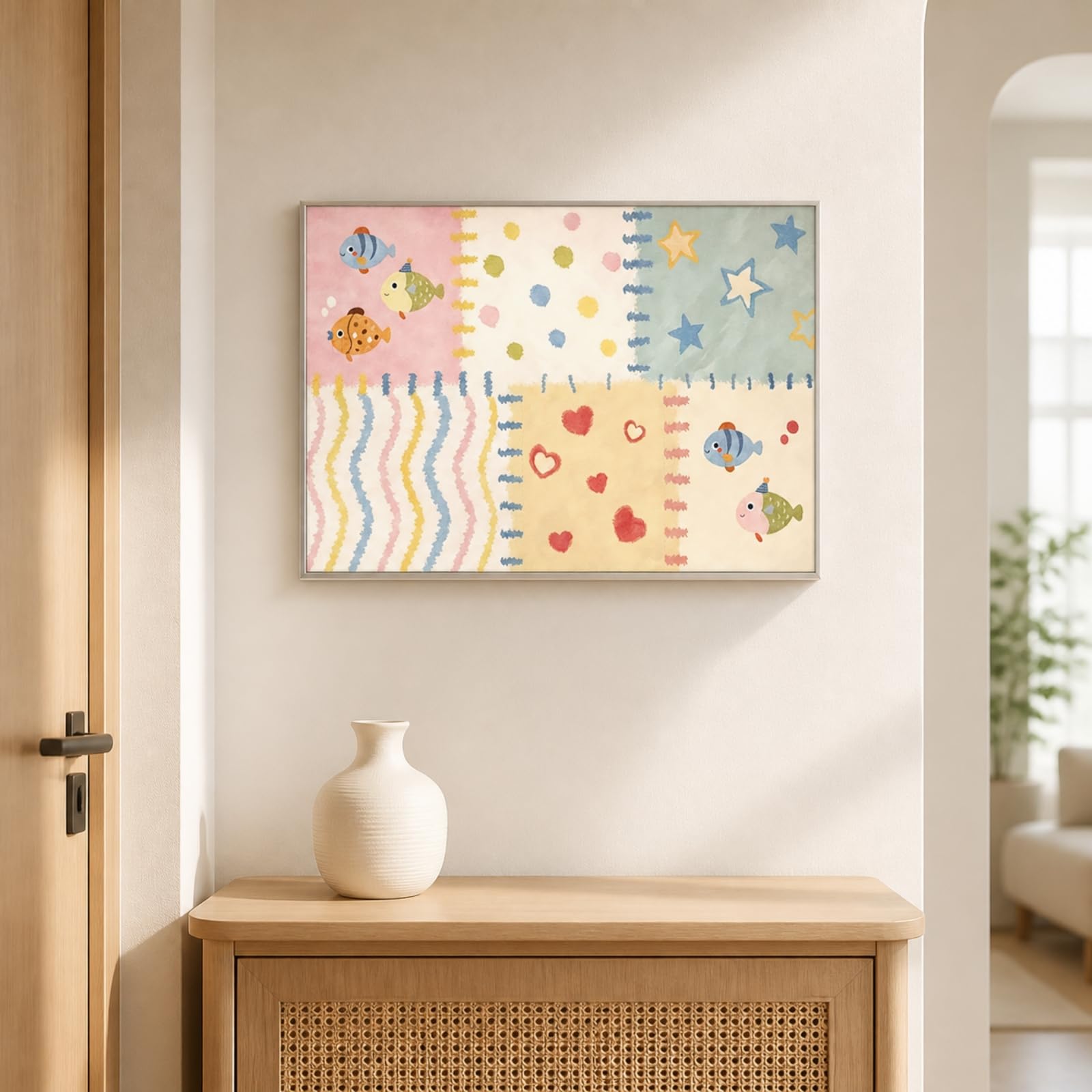 Copriquadro Elettrico Pratico | Ribaltabile, Pannello Copri Contatore con Cornice, per Ingresso, 40x30cm