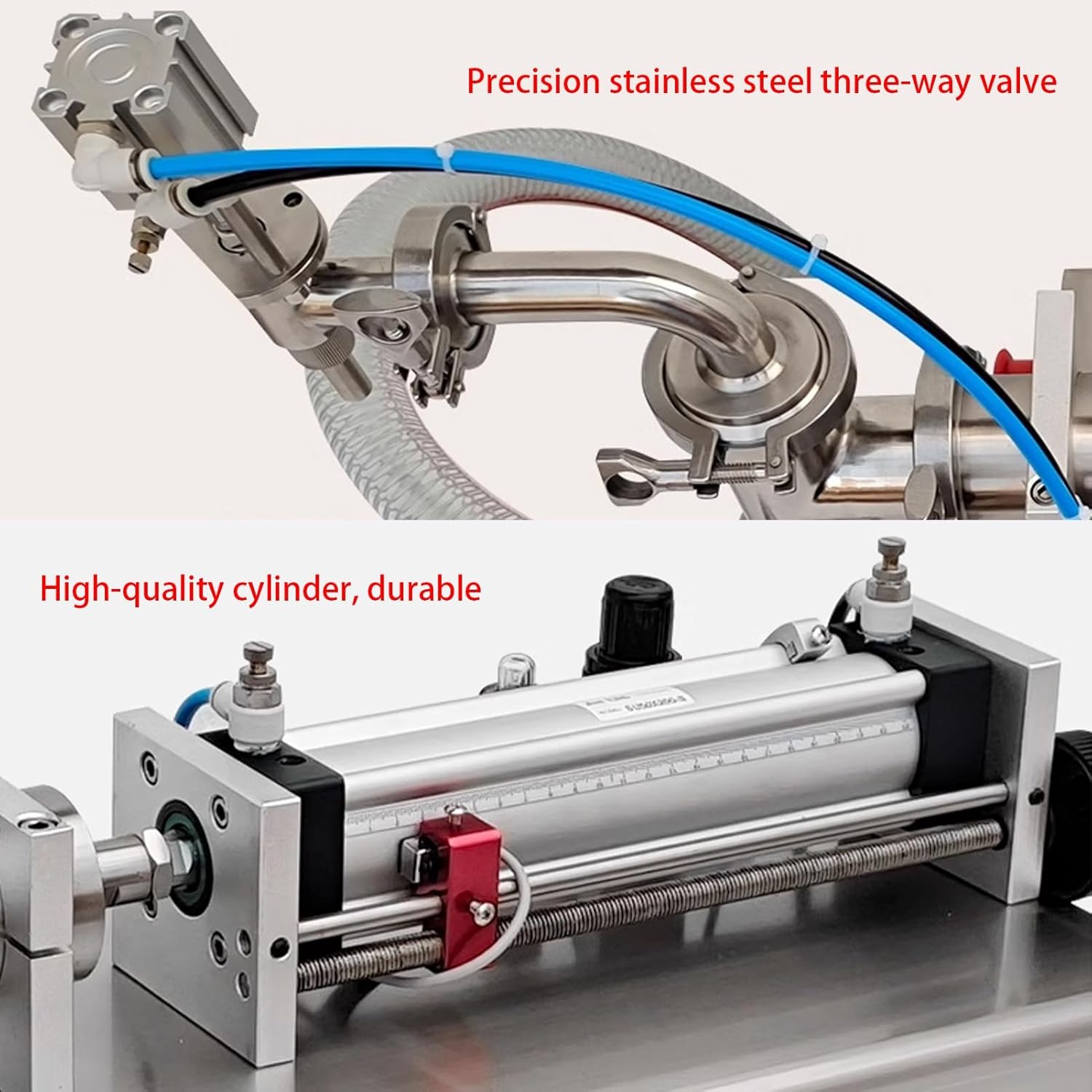 Liquid Filling Machine, Horizontal Pneumatic Bottle Filler Machine, Automatic Single Head Filler, Stainless Steel Structure Liquid Filler(10-100ml)