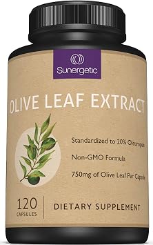 Premium Olive Leaf Extract Capsules Standardized To 20% Oleuropein Super Strength Olive Leaf Exact Supplement Supports Immune System & Cardiovascular Health 750mg Per Capsule 120 Capsules
