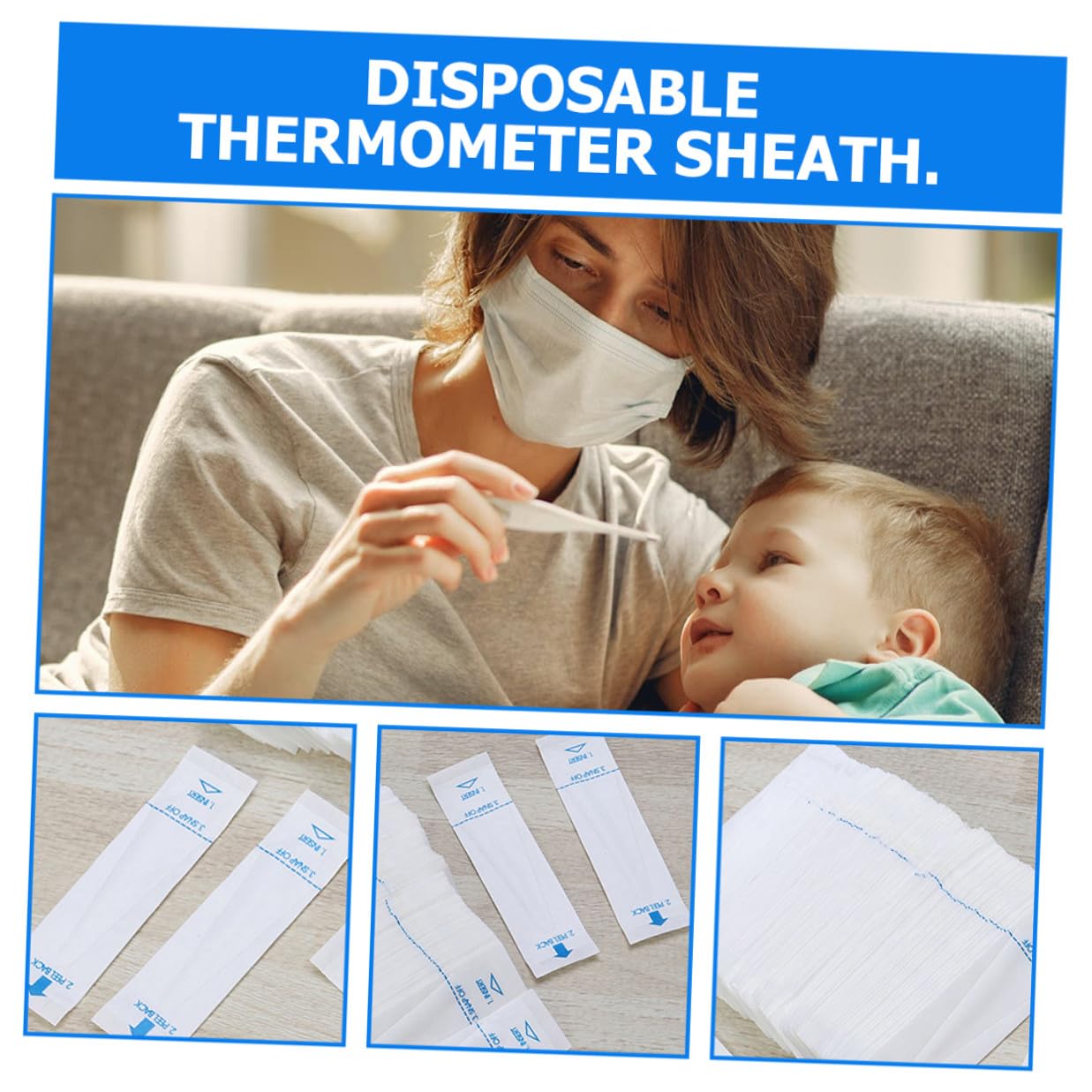 200pcs Disposable Digital Sensor Sleeves, Universal and Rectal Protective Covers, One-time Use Disposable Protectors for Home Use