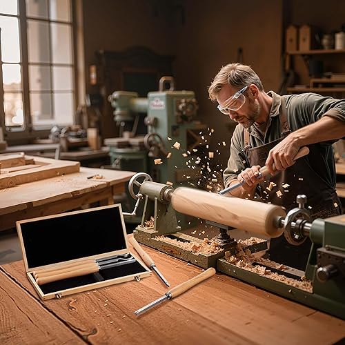 Miniatura 26 de VEVOR Juego de cinceles de torno de madera, 3 herramientas de torneado para carpintería, incluye hojas cuadradas redondas, de carburo de diamante