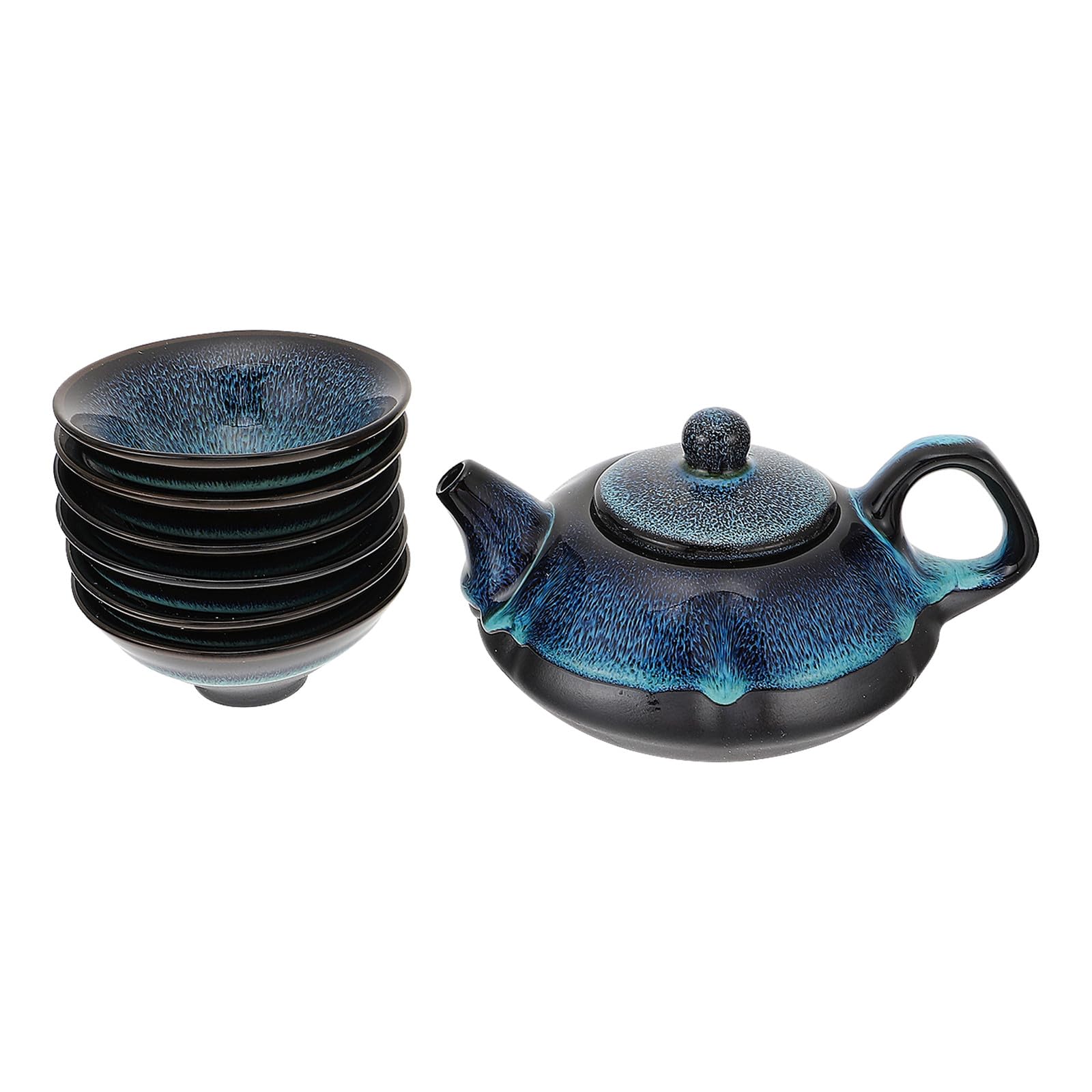 Set de tetera y taza de cerámica esmaltada de alta calidad POPETPOP