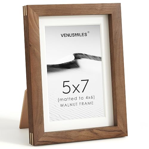 5x7 Picture Frame, USA-Sourced Natural Walnut Wood Photo Collage Frame