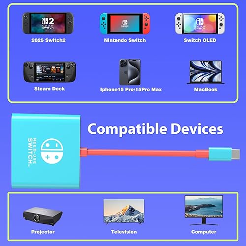 Miniatura 2 de Switch TV Docking Station for Nintendo Switch 2 and Steam Deck,TV Dock Adapter Compatible with Nintendo Switch 12 HDMI Adapter Max Output