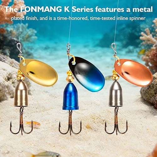 Miniatura 4 de Señuelo de pesca con cebos giratorios para agua dulce y salada, señuelos de pesca de trucha lubina 2026 también para lucios de salmón crappie A-12