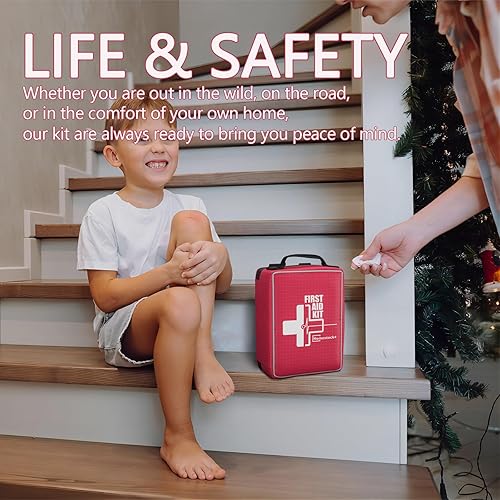 Miniatura 7 de Kit de primeros auxilios, kit de primeros auxilios para trauma mejorado con compartimentos etiquetados, kits médicos de emergencia con sistema