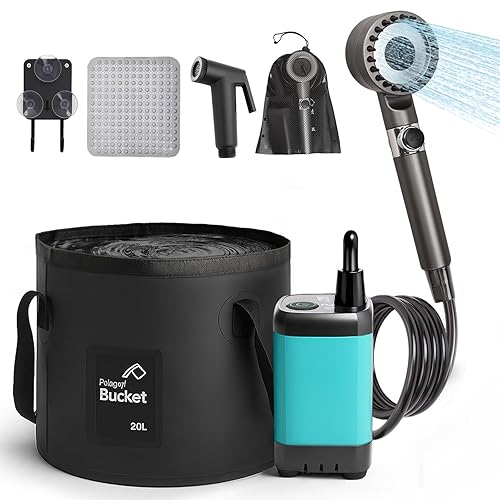 Rechargeable Camping Shower Pump, 9000mAh Portable Shower for Camping, 4