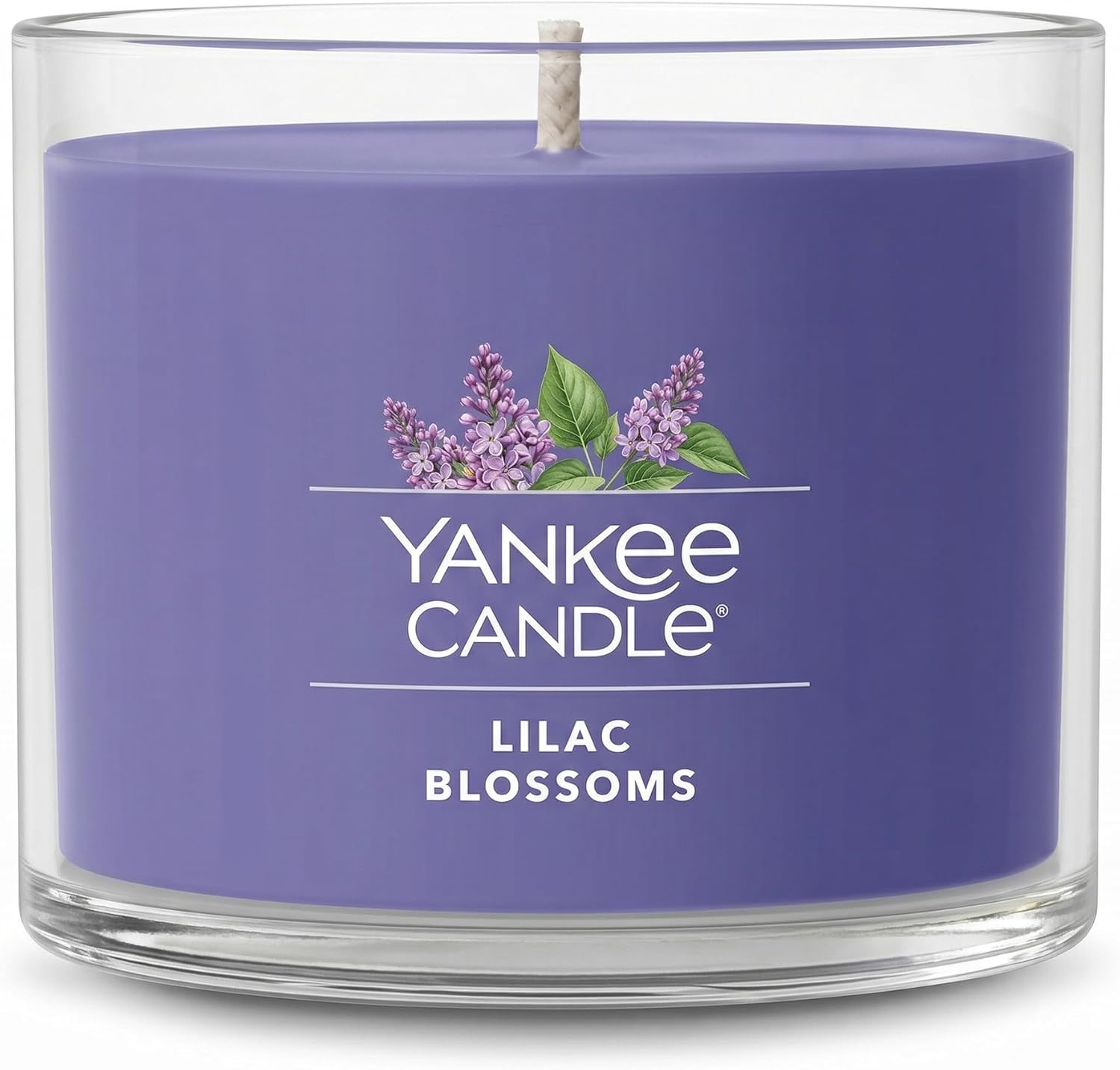 Yankee Candle Mini Jar Scented, Lilac Blossoms, Premium Floral Home Fragrance Wax Blend Long Lasting Aroma for Daily Relaxation, 1.3 Ounce (Pack of 4)