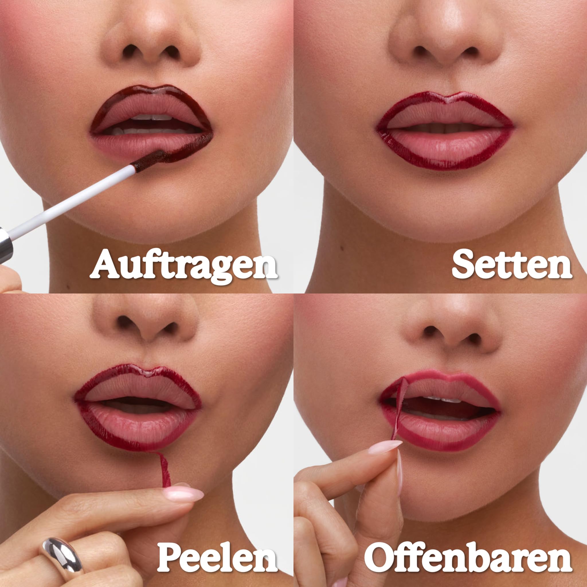 Sacheu Lip Liner STAY-N Peel Off Lip Stain Set, Core-Set, 3er-Pack | Farbtöne p-INKED (Rosa), HEY-zel (Goldbraun) & MUAH-VE (Mauve), wasserfest, wischfest, matt