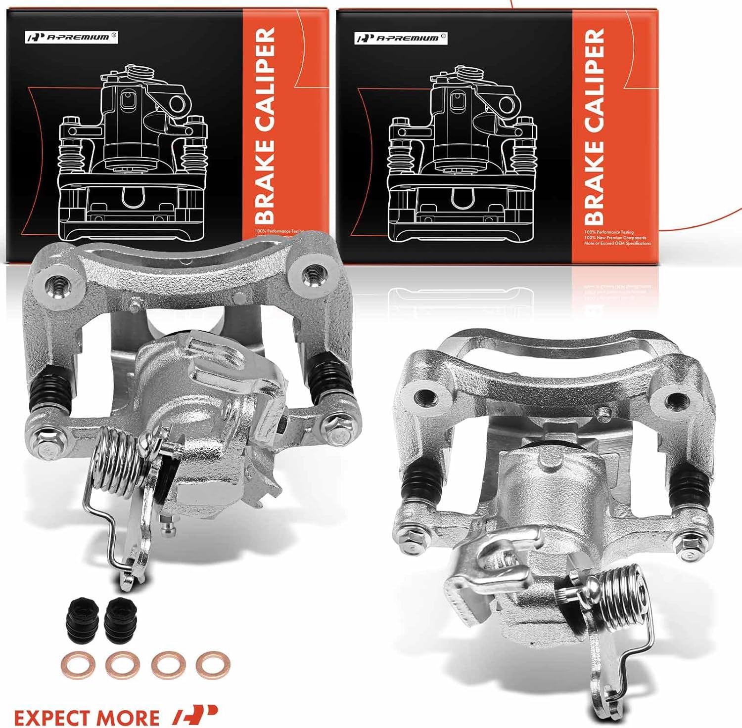 A-Premium Disc Brake Caliper Assembly with Bracket Compatible with Select Nissan and Infiniti Models - Maxima 2001-2003, I35 2002-2004, I30 2001, V6 3.0L, V6 3.5L - Rear Driver and Passenger Side