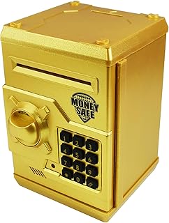Piggy Banks Money Banks for Kids, Electronic Password Code Money Banks ATM Banks Box Coin Bank for Children Boys and Girls (Gold)