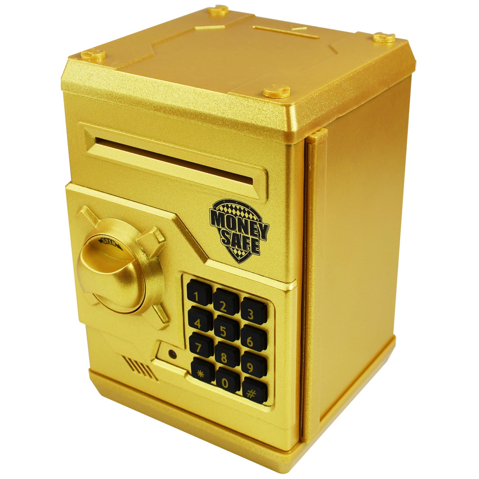 HUSAN Piggy Banks Money Banks for Kids, Electronic Password Code Money Banks ATM Banks Box Coin Bank for Children Boys and Girls (Gold)
